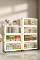Armoire de rangement pliable en plastique à 5 niveaux avec portes pour vêtements de chambre à coucher – Prix usine