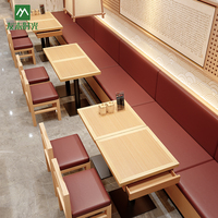Combinaison Table et Chaises Thème Banquette pour Restaurant de Thé Moderne et Contemporain, Chaises Commerciales en Bois Massif Écologique
