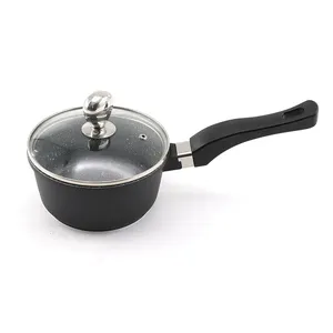 Pot à lait rond bon marché traditionnel européen <span class=keywords><strong>casserole</strong></span> en <span class=keywords><strong>aluminium</strong></span> moulé sous pression avec bouton en acier inoxydable pot à sauce à fond à induction - Product Image 1