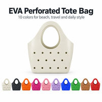 Tas Tote Hobo Berlubang EVA 28x12x33cm Pegangan Bulat Tahan Air 10 Warna untuk Perjalanan Pantai Grosir