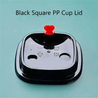 Nouvelles tasses carrées personnalisées en PP pour thé au lait avec couvercles, gobelets en plastique transparent épais jetables pour boissons froides