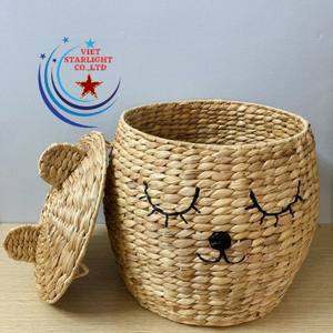 Animal Hyacinth Storage <b>Laundry</b> <b>Basket</b> with Handle Made in Vietnam Best Price Best Design - Product Image 2
