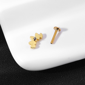 <span class=keywords><strong>Piercing</strong></span> <span class=keywords><strong>Orecchio</strong></span> POENNIS Piccolo con Retro Piatto in <span class=keywords><strong>Acciaio</strong></span> Inossidabile Placcato Oro con Zircone Blu Chiaro Orecchino a Perno per Trago Gioielli per <span class=keywords><strong>Piercing</strong></span> Corpo - Product Image 4