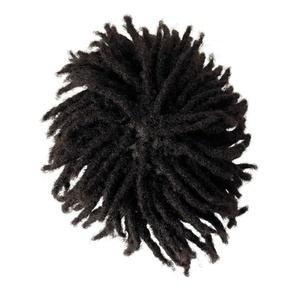 Indian Virgin Human Hair Hairpiece 3inches <strong>Short</strong> Hair <strong>Dreadlocks</strong> Toupee #1B Color 8x10 Mono Base Unit for Black <strong>Men</strong> - Product Image 5
