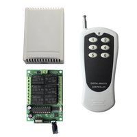 Système de commutateur de télécommande sans fil RF 6CH 6 CH DC 12V 24V 10A Relais Récepteur radio + Émetteur de télécommande 433 MHz