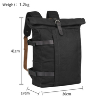 Sac à dos vintage imperméable en toile cirée d'été Sacoche pour homme Sac à dos enroulable Moraillon Weekender Sac à dos de voyage