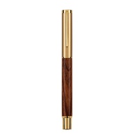 Stylo Roller Exquis en Bois Massif, Laiton Solide, Noyer, Wengé, Bois d'Ébène – Signature Personnalisée pour Homme, Cadeau avec Logo Personnalisé