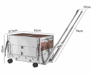 Table de camping extérieure rétractable avec couvercle coulissant magnétique, chariot pliable en plastique <span class=keywords><strong>à</strong></span> 4 roues, multifonctionnel, capacité de 6 <span class=keywords><strong>à</strong></span> 10 L - Product Image 6
