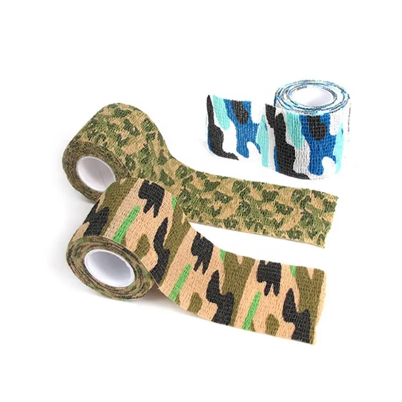 Großhandel Camping Wandern Selbst klebende Tarnung Elastic Tape Camo Wrap Outdoor-Werkzeuge EDC Survival Bandage