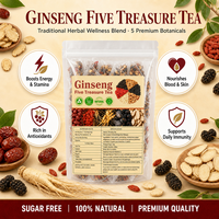 Sachets de thé aux cinq trésors de ginseng, marque privée, directement de l'usine, 250g, mélange de plantes Maca et Baies de Goji, pour la vitalité masculine, vente en gros