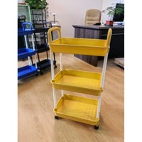 Chariot roulant mobile de stockage de fruits et légumes à 3 niveaux avec roues-Chariot organisateur peu encombrant