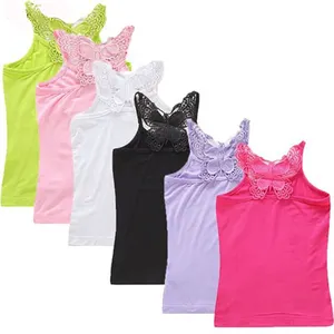 Ropa interior de verano para niños, chaleco de modelo, Tops de Color caramelo para niñas, camisetas sin mangas para adolescentes, camisola para bebé