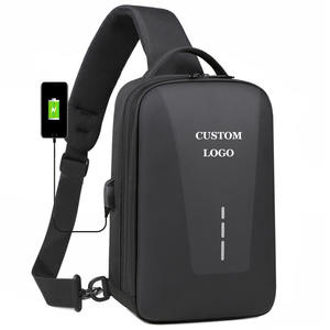 Bolso de pecho con cremallera multifuncional de negocios con carga USB impermeable elegante de EVA a la moda con logotipo personalizado-bandolera de hombro para - Product Image 2