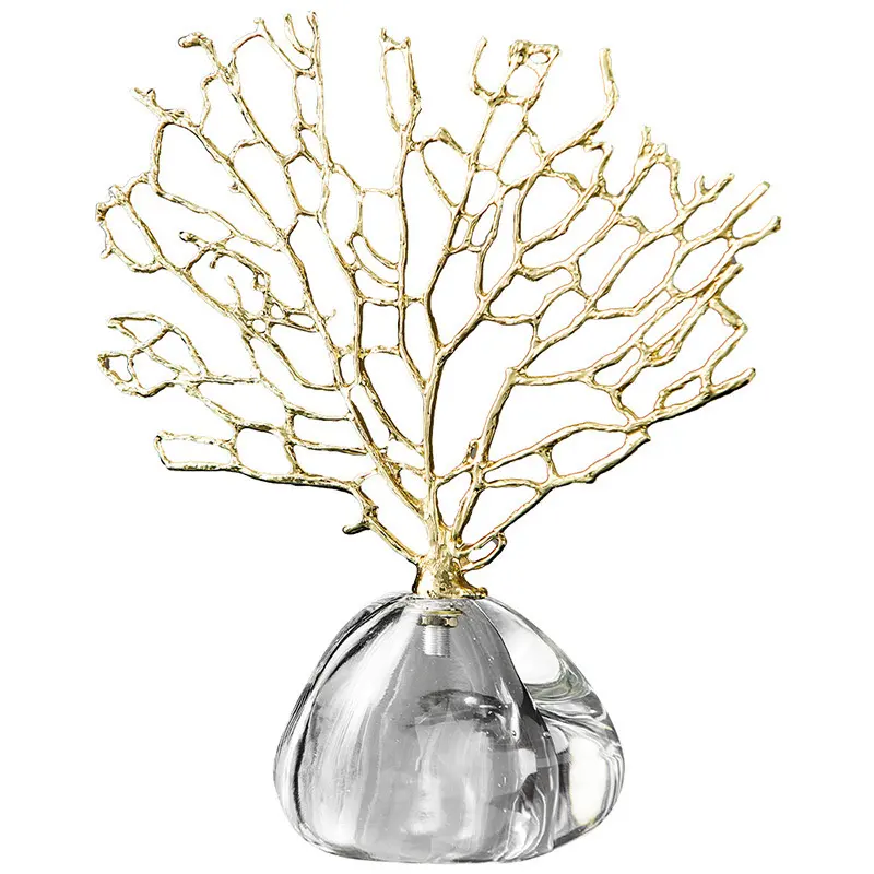 New Design Modern Art coral Crystal Retro Golden Home