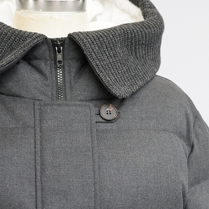 Veste <span class=keywords><strong>longue</strong></span> d'<span class=keywords><strong>hiver</strong></span> personnalisée pour femmes, veste en duvet d'oie de luxe pour femmes, capuche gris foncé pour moins 40 - Product Image 4