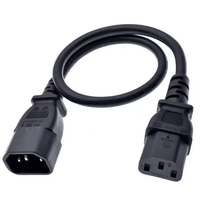Vente directe du fabricant de câbles d'alimentation de haute qualité IEC C13 C14 C19 C20 C21 18/16/14AWG Bleu/rouge/noir Connecteur