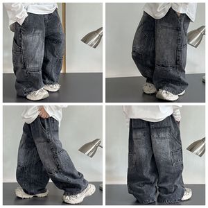 Ropa de calle de otoño 2025, ropa personalizada para niños, pantalones <span class=keywords><strong>vaqueros</strong></span> rectos de gran tamaño para niños, pantalones <span class=keywords><strong>vaqueros</strong></span> para niños - Product Image 2