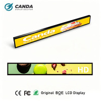Écran LCD numérique TFT étiré pour bord de rayonnage, écran ultra large pour publicité en supermarché
