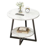 Meubles de salon pas chers, table basse à 2 niveaux, tendance, avec cadre en métal