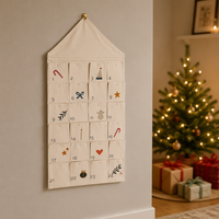 Vente de gros Tenture murale Calendrier de l'Avent avec linge de poche Décoration de Noël Calendrier de Noël
