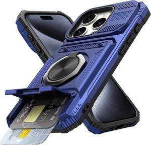 Étui portefeuille Laudtec pour <span class=keywords><strong>iPhone</strong></span> 16 Pro Max avec porte-cartes [pour 2 cartes] et anneau rotatif magnétique à 360°, protection robuste contre les chutes, vente en gros, OEM/ODM/marque privée - Product Image 2