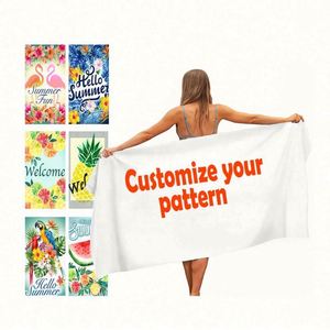 Toalla de Playa de Microfibra de Algodón de Secado Rápido y Antiarena de 75*150CM al por Mayor con Logotipo Personalizado - Product Image 1