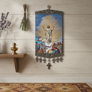 Ornamento colgante de pared de 20 Cm, tela tejida turca diseñada para adorno de Jesús, icono de Turquía - Product Image 3