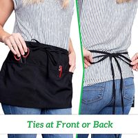 Usine court Polyester serveuse argent pochette sac Polyester taille vente chaude demi-corps serveur coton tablier pour serveur