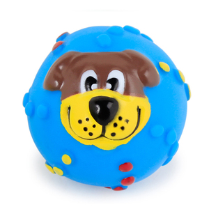 Durable round Rubber <b>Dog</b> <b>Ball</b> Toy Squeaky Interactive Pet Training Chew Toy Decompression <b>Dog</b> Chew Toy - Product Image 2
