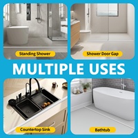 Barrera de Agua de Silicona de Alta Calidad para Baño, Tira Protectora de Umbral de Ducha, Retén de Agua, Sello de Piso, Protector Contra Inundaciones