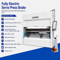 Prensa Plegadora CNC Eléctrica Pura EP101 2000S 101T con Servocontrol Completo para Acero al Carbono de 6.2mm