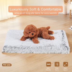 Hersteller Custom Recta ngle Luxus Long Plush Abnehmbare wasch bare Memory Foam Pet Mats Pads für kleine mittelgroße Hunde Größe-L. - Product Image 5