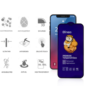 Momo — protecteur d'écran pour iphone, 13, anti-bulles, colle pleine, haute transparence, anti-huile, do de chien - Product Image 3