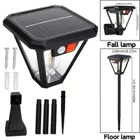 Lampu tenaga surya LED, lampu taman luar ruangan dinding jalur Sensor gerakan 2 in 1 cahaya otomatis tertanam 3 mode cerdas