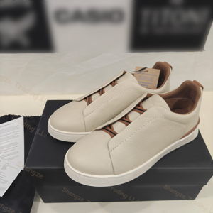 Zapatos Casuales de Cuero Originales Italianos, Cómodos y Versátiles, Zapatos Deportivos Casuales para Hombre, Zapatos de Skateboard - Product Image 1