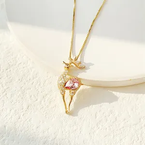 2023 Fashion personality giraffe pendant necklace can be used as a Mother's Day gift for women