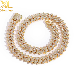 <b>Iced</b> <b>Out</b> Mens 18mm Miami Cuban Link Thick <b>Chain</b> Necklace Bling CZ 3 Row <b>Chains</b> Male Female Rapper Jewelries - Product Image 1