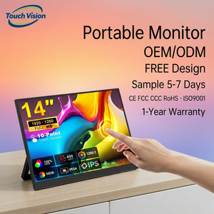 Écran portable tactile OEM ODM, fournisseur d'usine en gros, fabricant, affichage personnalisé en vrac, certifié, 14 pouces - Product Image 1