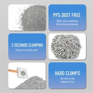 Litière pour chat en bentonite biodégradable à forte agglomération, écologique, parfum neutre, particules brisées, jetable aux toilettes, vente en gros, anti-odeur - Product Image 2