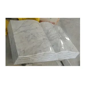 GME116 White Marble Stone Bible Book Shape Monument