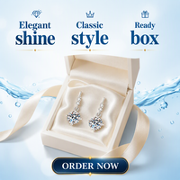 Boucles d'oreilles pendantes en argent sterling 925 avec moissanite couleur D, 50 points, pierre principale de 5 mm, 1,7 g, style vintage, élégantes, classiques, pour le quotidien et les mariages