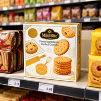 Boîte à biscuits en papier personnalisée OEM, boîte d'emballage alimentaire pliable pour biscuits, pâtisseries, collations, vente au détail