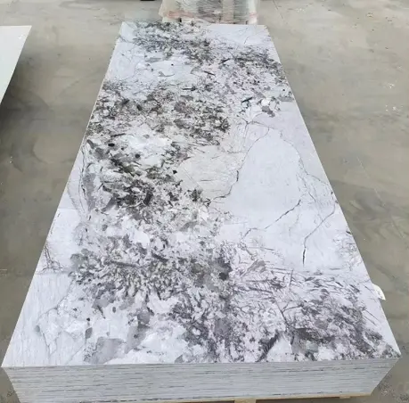 1200 di stampa 3d * 2400mm 3d effetto Design Pvc foglio di marmo con rivestimento Uv per Hotel