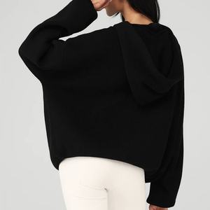 เสื้อฮู้ดไหมพรมผู้หญิงแบบเรียบ  คุณภาพสูง ราคาโรงงาน รับสั่งทำโลโก้ - Product Image 2