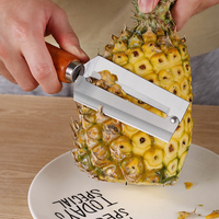 Multifunctionele roestvrijstalen fruitgereedschapset, ananasschiller, fruitoogjesmes, huishoudelijke keuken-schilhulpmiddelen
