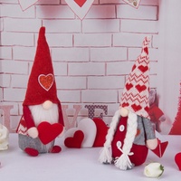 Pafu Cadeau de la Saint-Valentin pour la maison, décoration romantique en peluche artisanale Gnome Elf Mr & Mrs 14x8x28cm