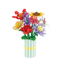 Bloques de Construcción Educativos DIY de 3.6mm, Mini Bloques de Partículas Pequeñas, Juguetes de Construcción, Historia de Flores, 8 Piezas/caja