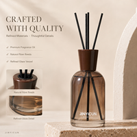 Ensemble diffuseur de parfum en verre personnalisé de 330 ml avec boîte cadeau, OEM ODM, marque privée, parfum d'ambiance, aromathérapie pour marques de luxe