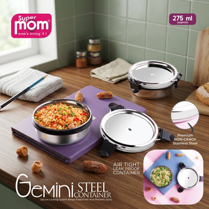 Anax ANAX 0180 Machine Polished Stainless Steel Lunch Box Set <b>Lock</b> Lid Eco-Friendly 275ml Leak-Proof Freshness Preservation - Product Image 3