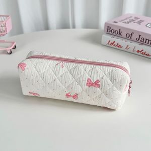 Sac de voyage cosmétique à poignée décoré d'un nœud, compartimentable, pour produits de soin de la peau, vente en gros d'usine - Product Image 5